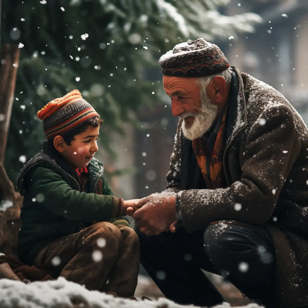 Elderly Anatolian man sharing tales